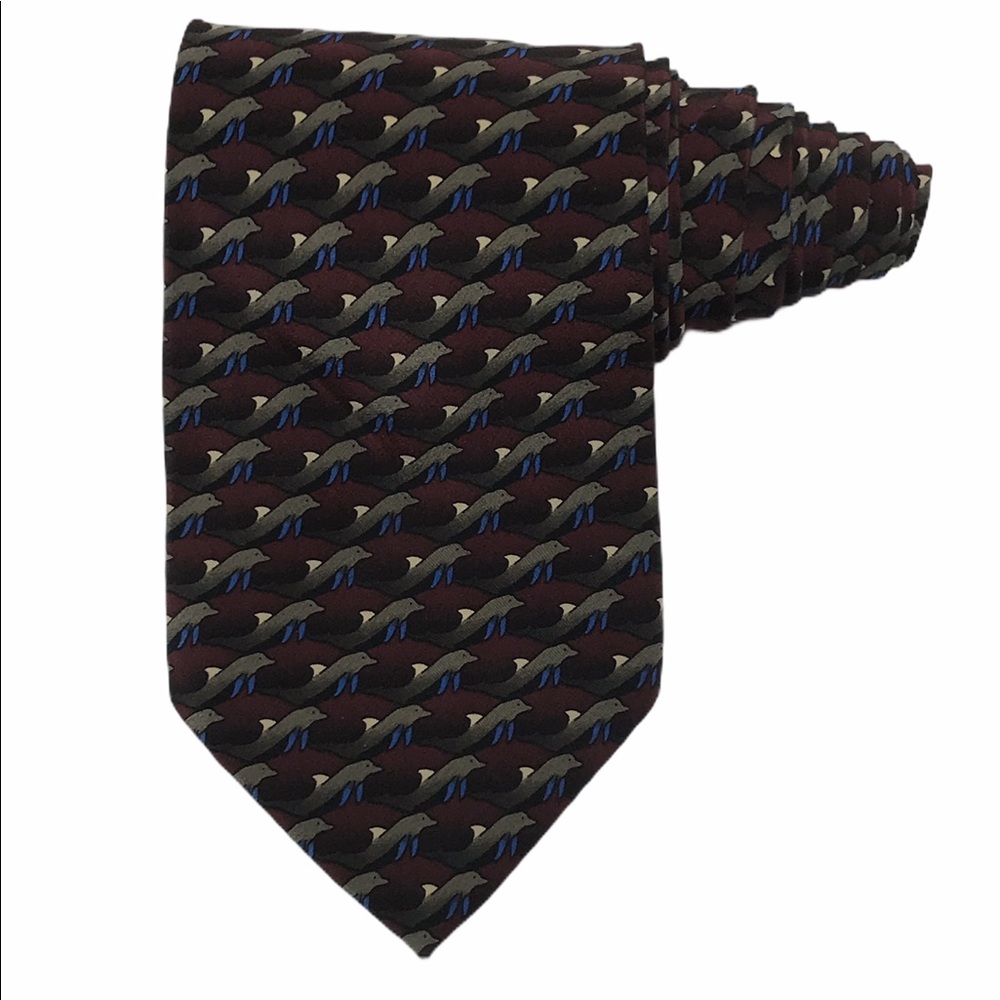 Ties to Nature Dolphins Vintage Silk Novelty Tie
